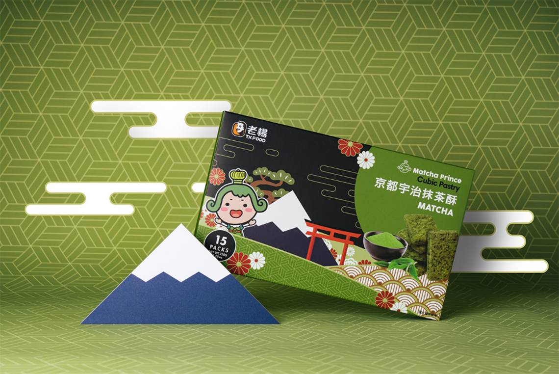 抹茶方酥块包装设计-台湾与嘉义联名款